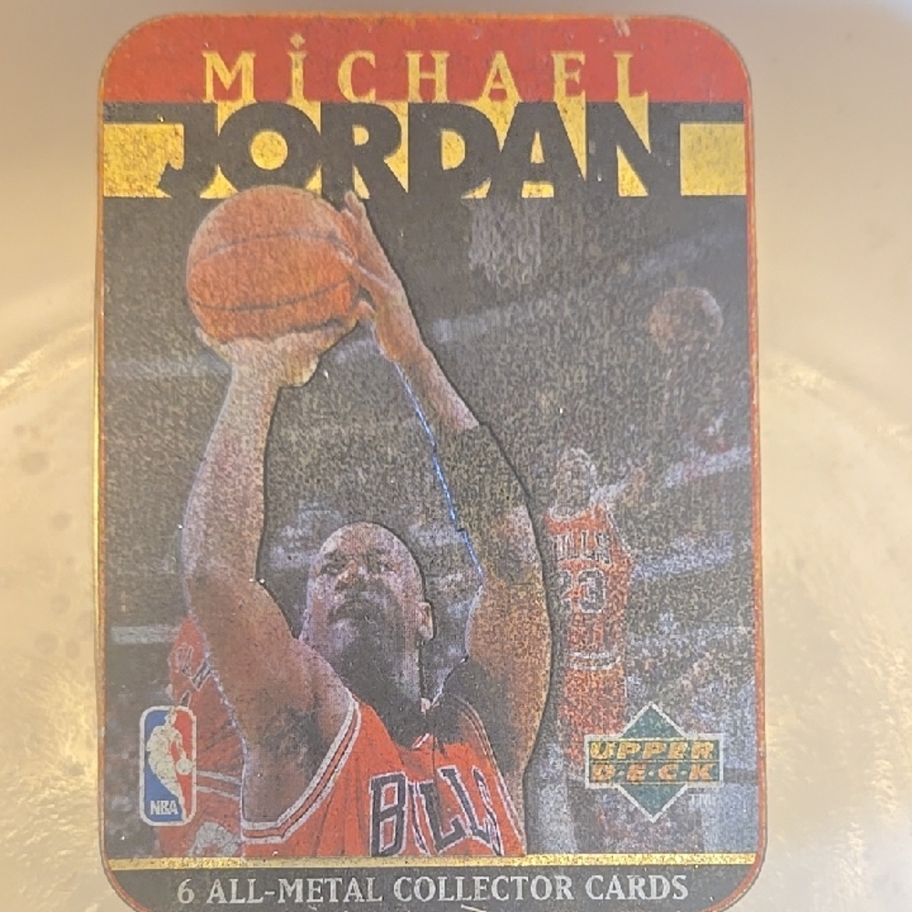 Michael Jordan All-Metal Collector 6 Cards w/Tin  - Red and Black